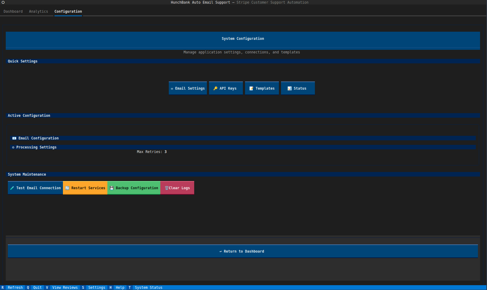 Auto Email Support for Stripe Configuration